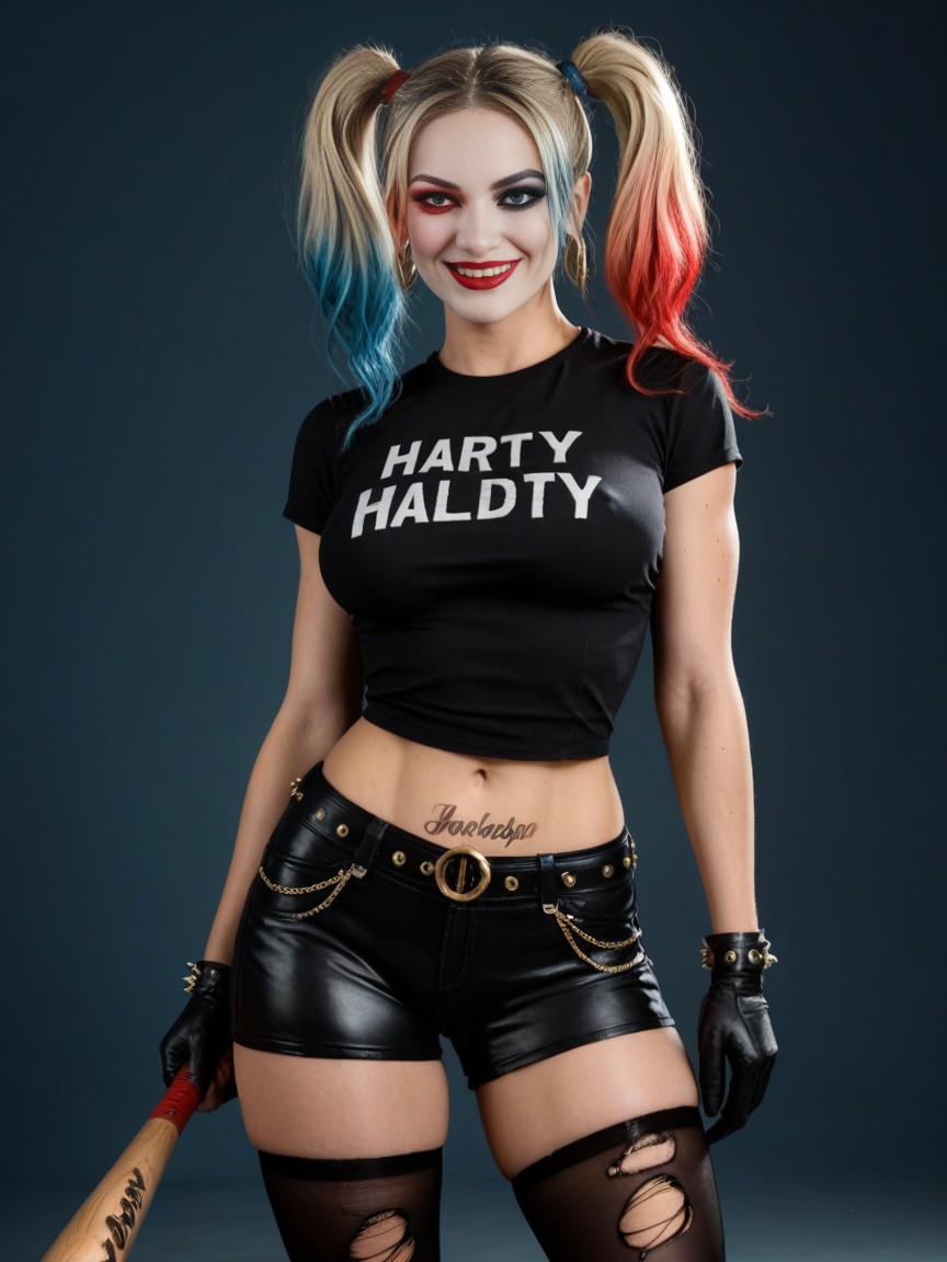 Hdr, Harley Quinn Face, Form Fitting Clothes AI Porn
