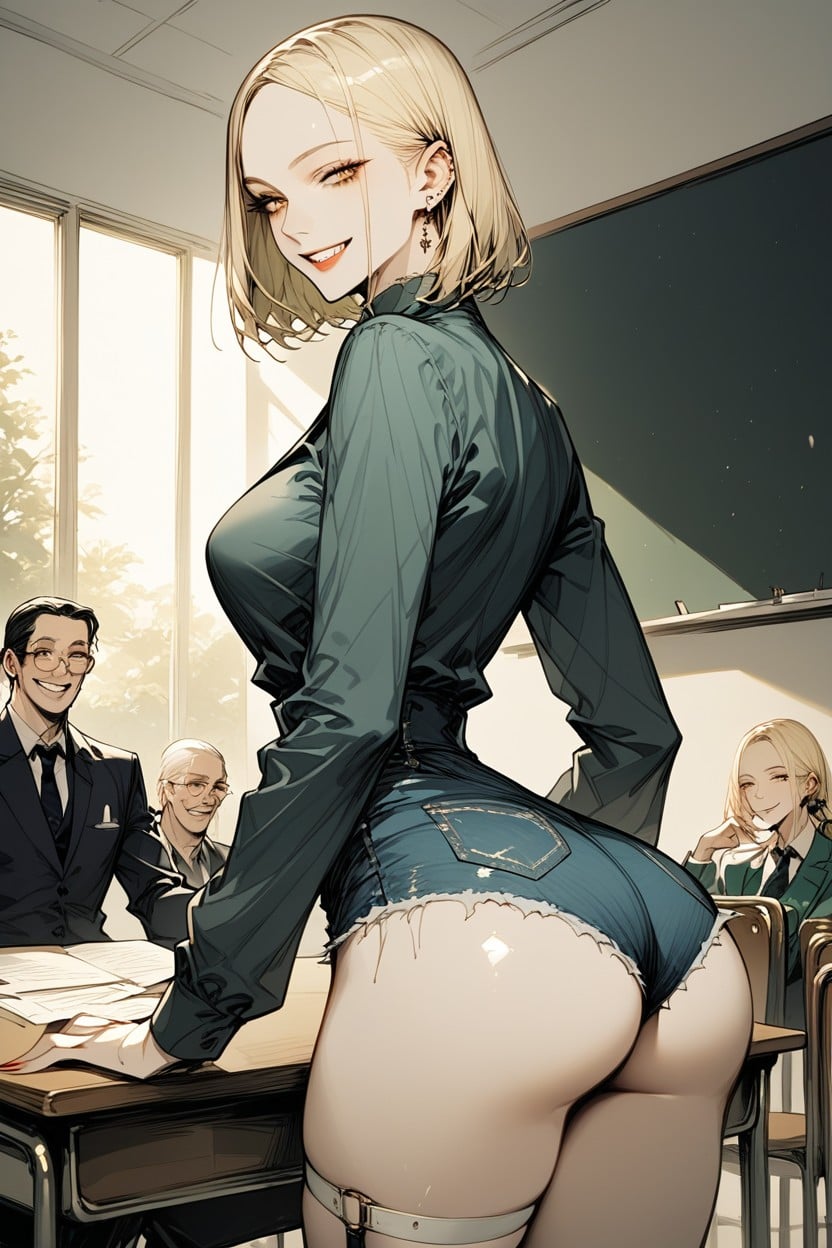 Many People Around, She Is, Hyper Cock Hentai AI Porn
