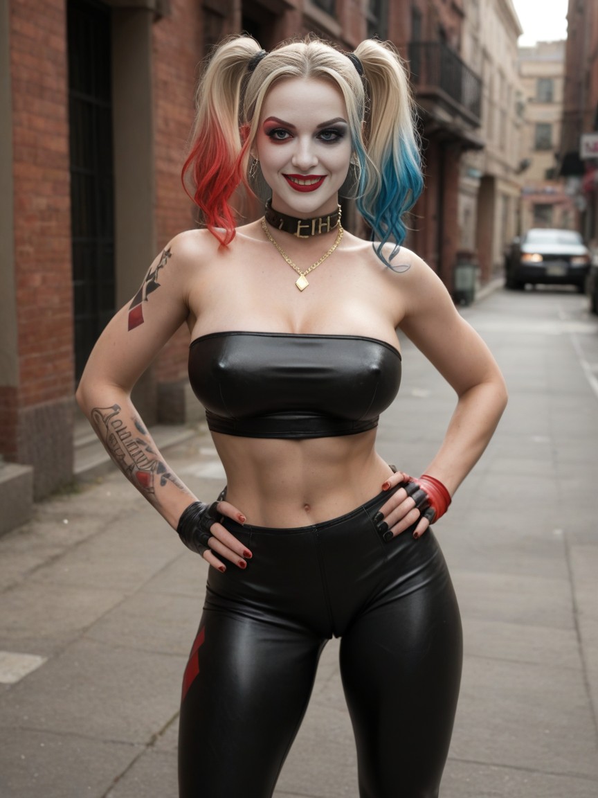 Fit, Black Platform Boots, Symmetrical Eyes AI Porn
