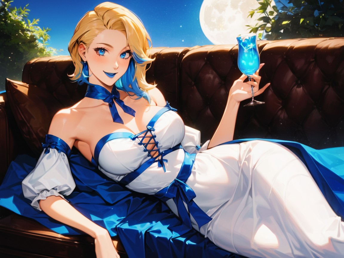 Moon Light Ambiance, Ultra Detailed, Blue Eyes Latina AI Porn