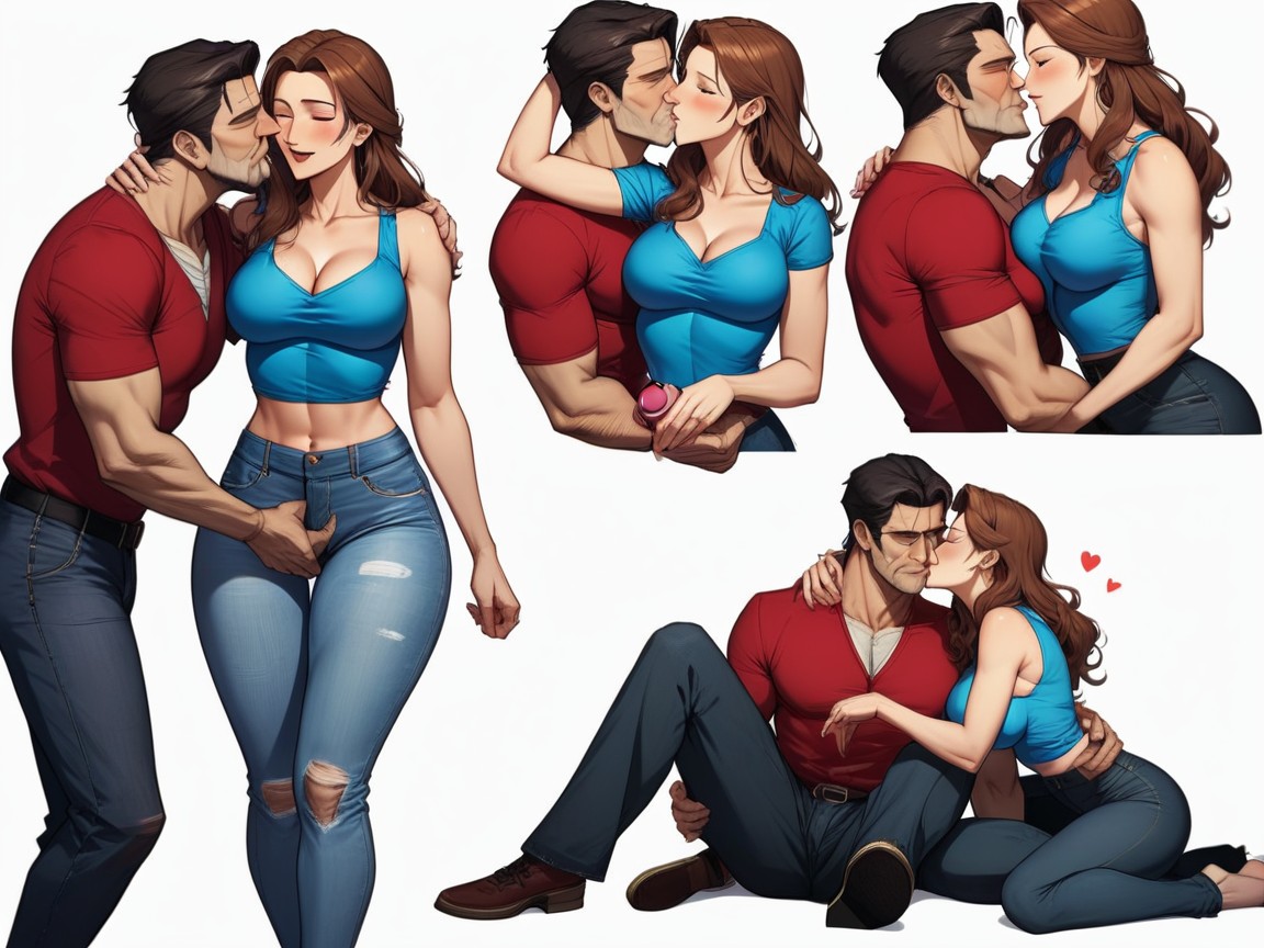Romance, Jeans, Happy AI Porn