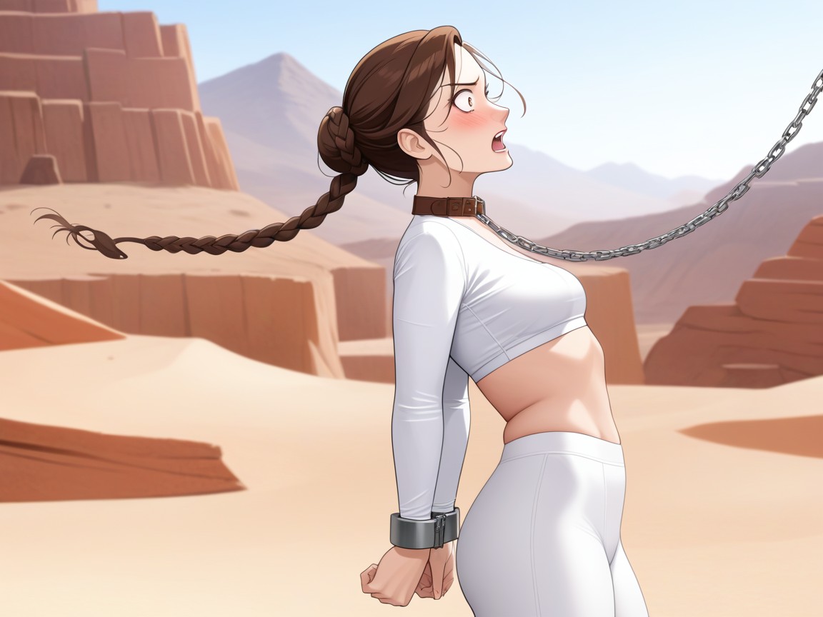 Wide Eyes, Collar, Skinny AI Porn