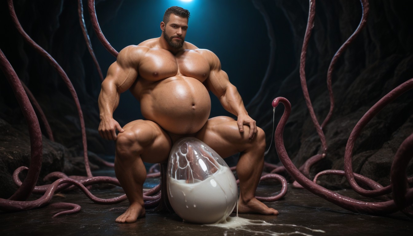 Eggs Oviposition, Sweat, Translucent Tentacle But Not Penis AI Gay Porn