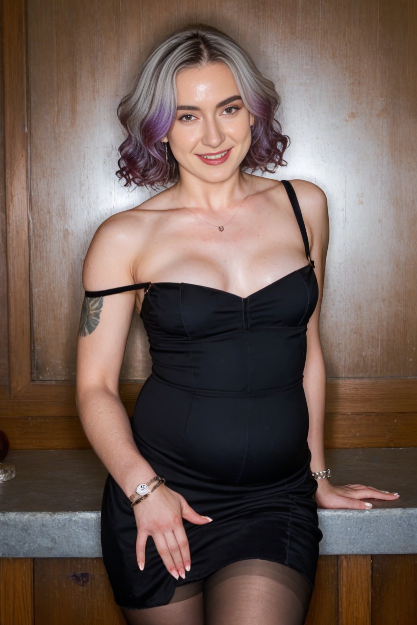 Natural Breasts, Medium Breast, Smokers Lounge AI Porn