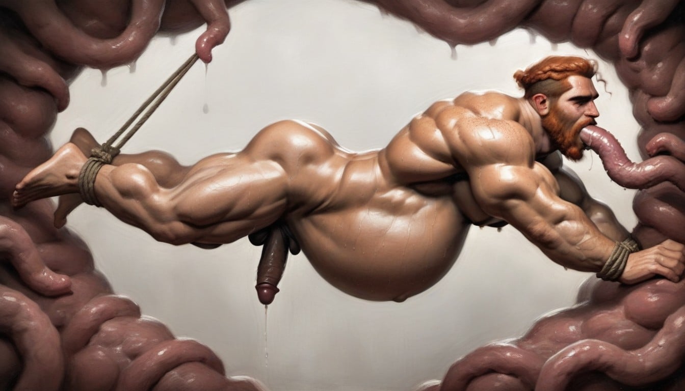 Deepthroat, Muscular Belly, Floating AI Gay Porn