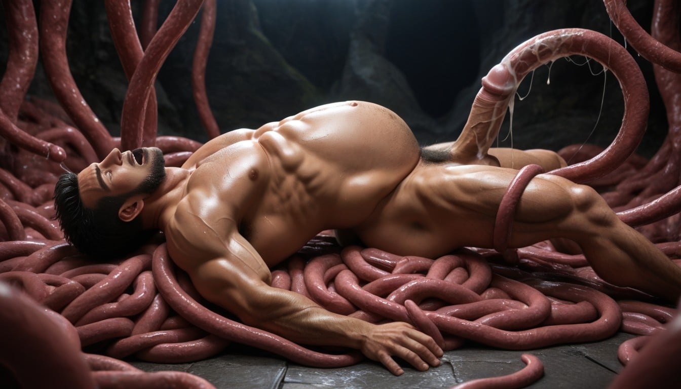 Connecting Gigantic Ovipositor Translucent Tentacle, Big Penis, Deep Throat AI Gay Porn