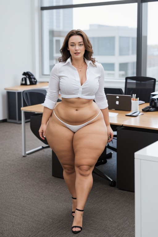 Green Large Bots, Legs Spread Open, Open Shirt AI Porn
