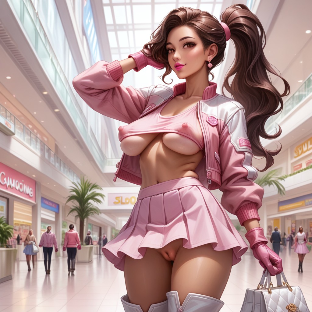 Jutting Breasts, Perfect Anatomic Body, Brown Eyes AI Porn
