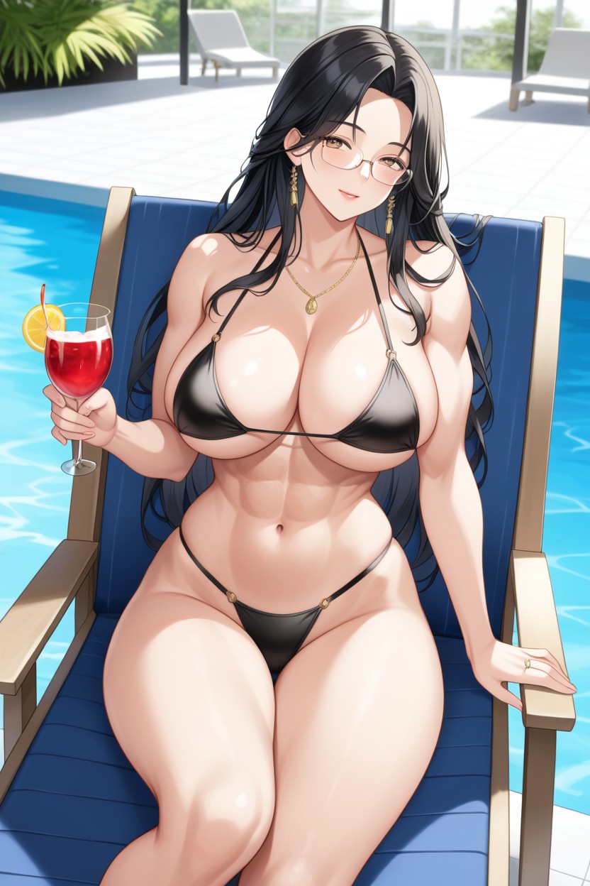 Mature Woman, Black Bikini, 30+ AI Porn