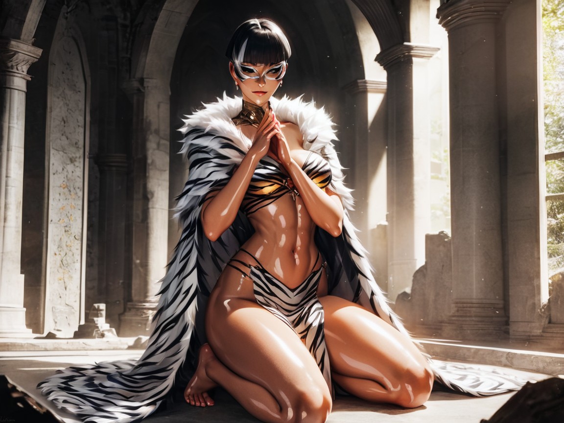 Bobcut, Throne Room Background, Rectangle Body Type Latina AI Porn