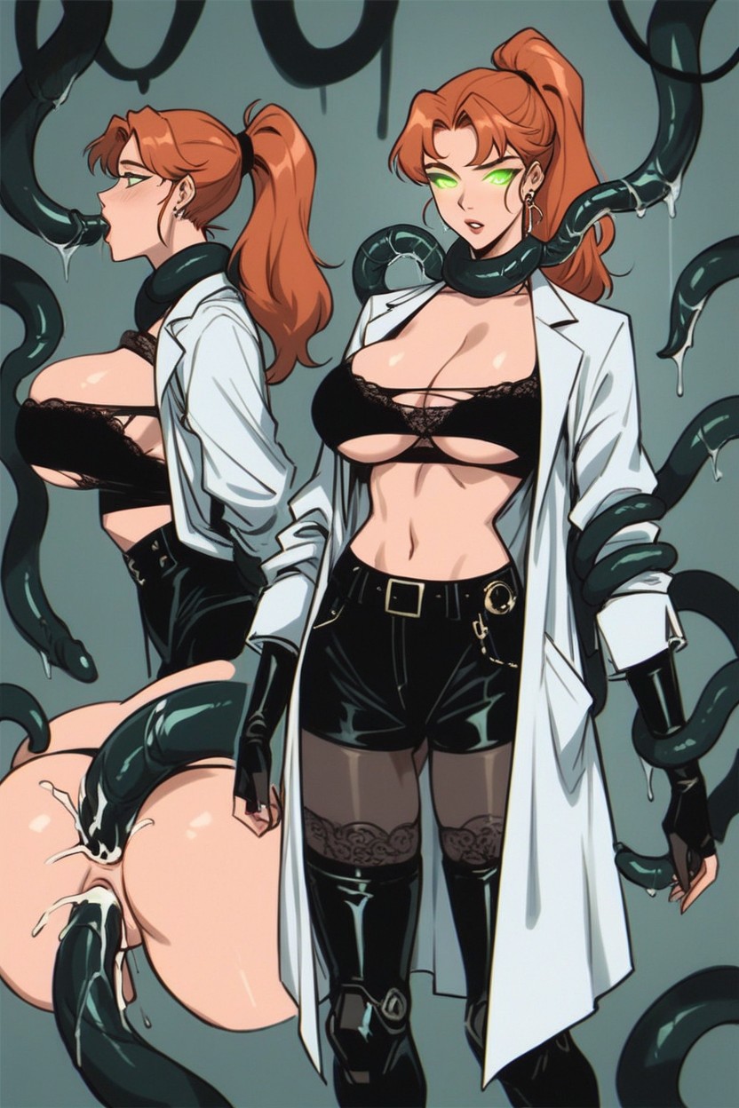 Snatched Waist, Perfect Anatomy, Mechanical Tentacle In Pussy Hentai AI Porn