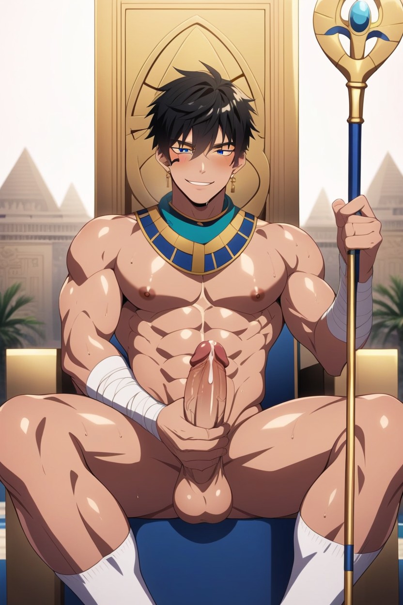 Half Boner, Smug, Medium Penis Size AI Gay Porn