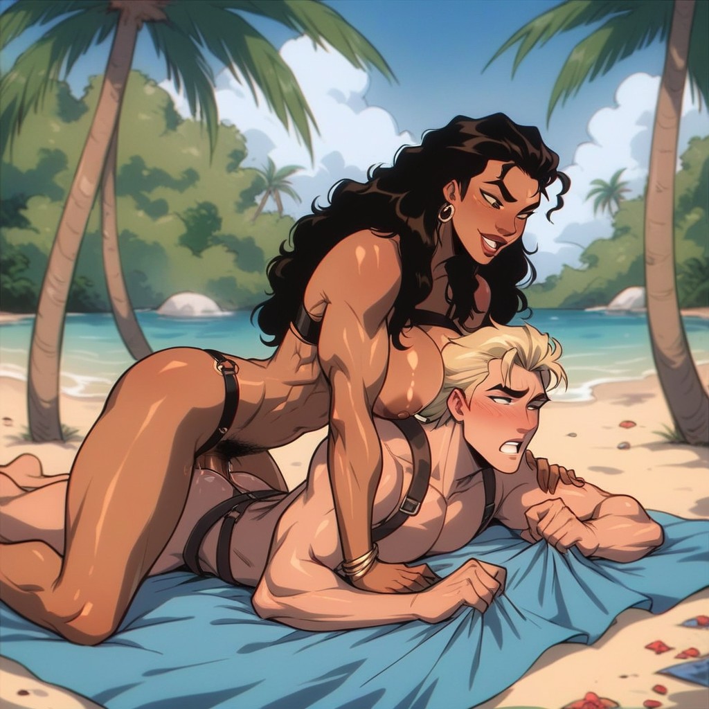 Tropical Beach, Pegging, Anal Hentai AI Porn