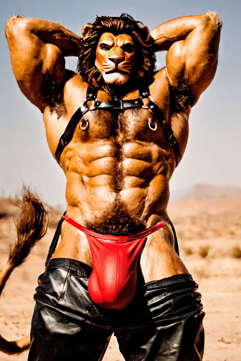 Massive, Standing, Muscular AI Gay Porn