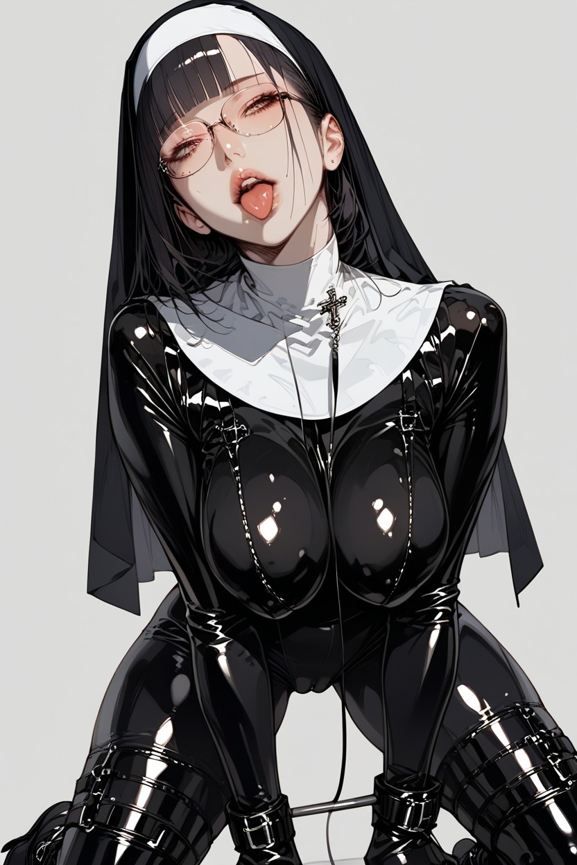 Nun, Cameltoe, Leg Spreader Bar Hentai AI Porn