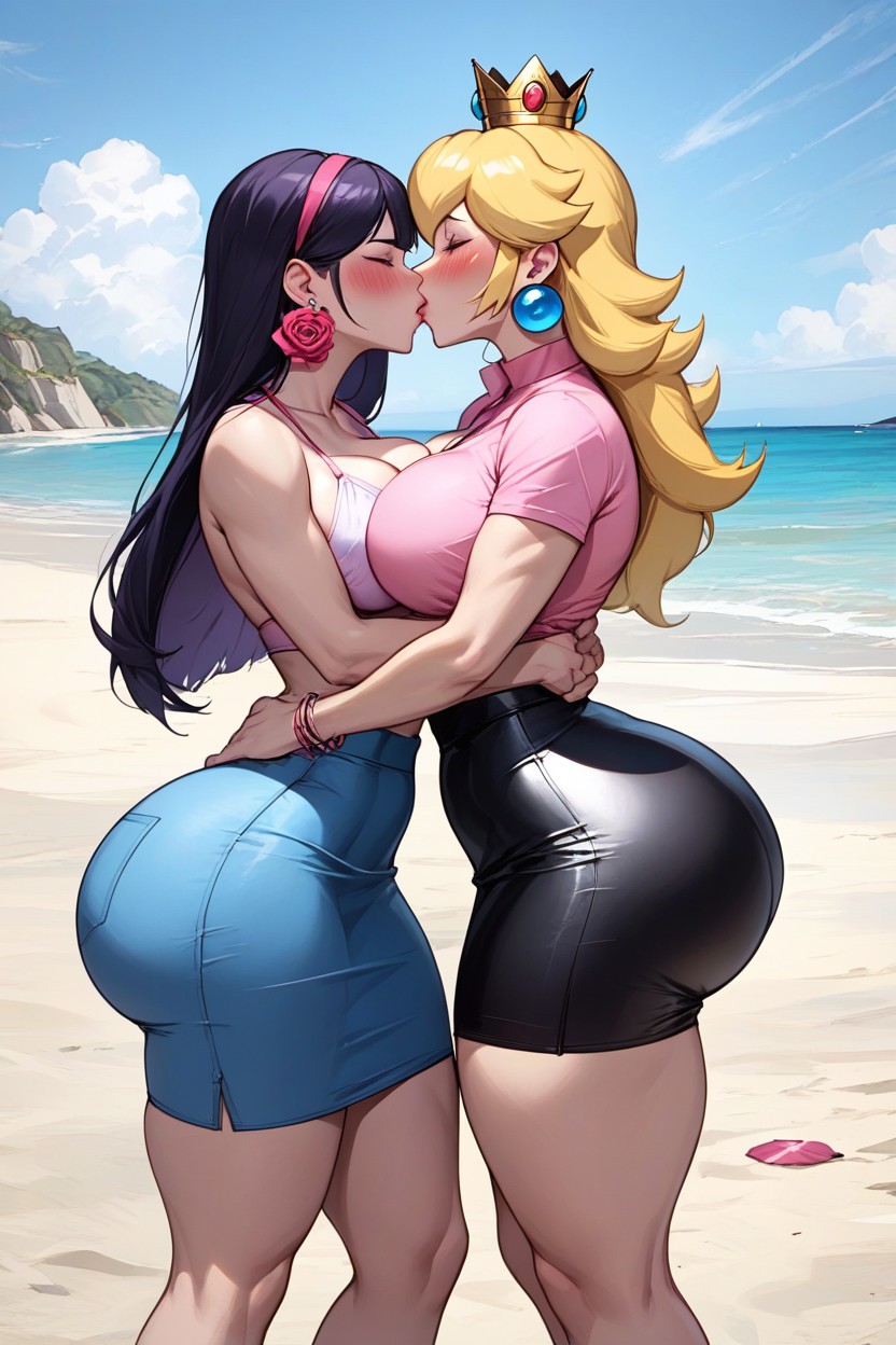Lifting Her Ass, Massive Ass, Very Round Ass AI Porn
