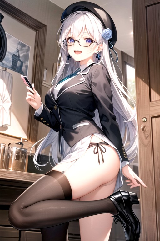 18+, Beret, Lifting Skirt Hentai AI Porn
