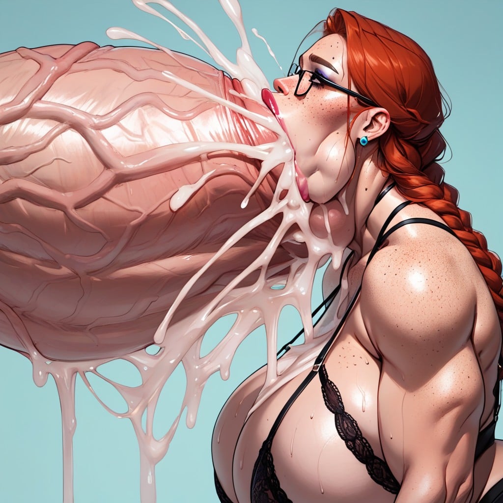 Blowjob (3rd Person), Sweat, Ultra Realistic Dick Shemale AI Porn