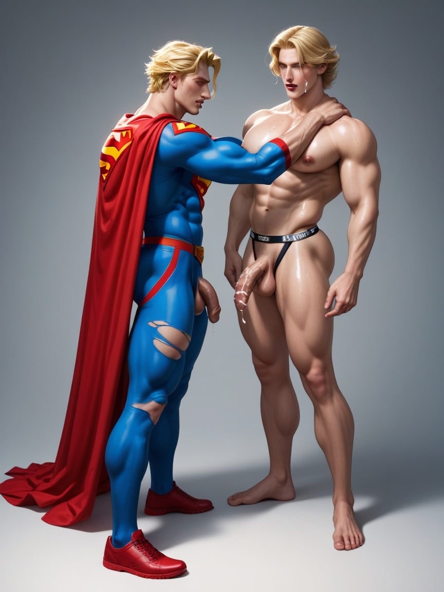 Superman Ripped Costume, Rimming, Flaccid Cock AI Gay Porn