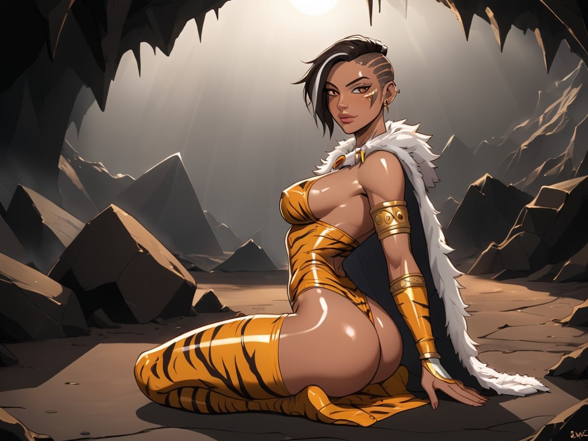 Clothes Ultra Detailed, Prehistoric Shrine Background, Woman Protector Monk AI Porn