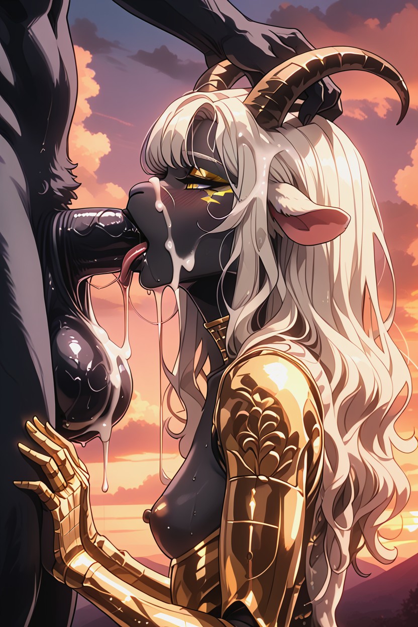 Woman, Sheep Horn, More Drool ファーリーAIポルノ