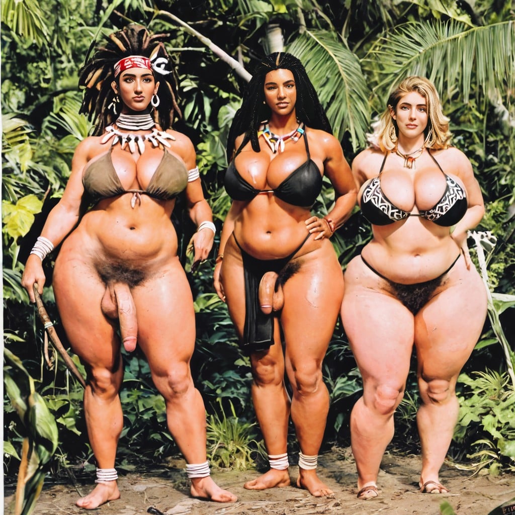 Holding Primitive Tools And Weapons, Messy Dark Blonde Dreadlocks, Ultra High Resolution AI Porn