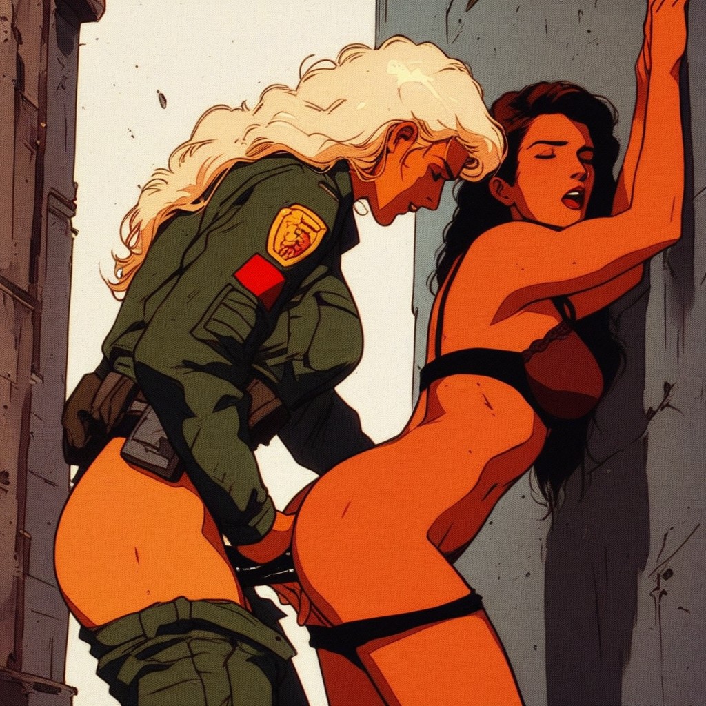 A Head Taller Than Latina, Standing Doggy Position Lesbian, Fit AI Porn