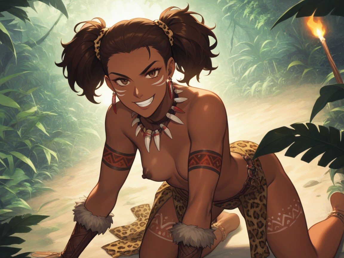 Cave Location, Tribal Wear, Top Down Hentai AI Porn