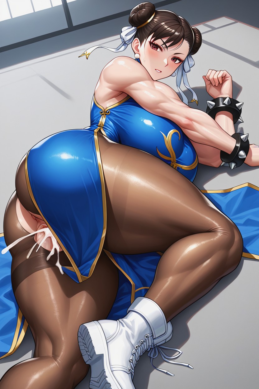 Voluptuous, Side View, Oiled Skin AI Porn