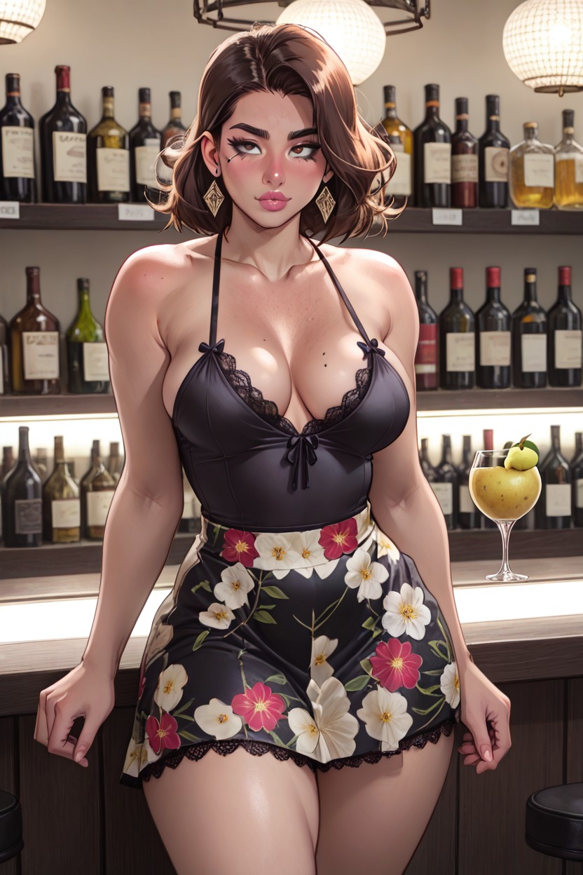 Extremely Thick Thighs, No Bra, Stomach Visible AI Porn