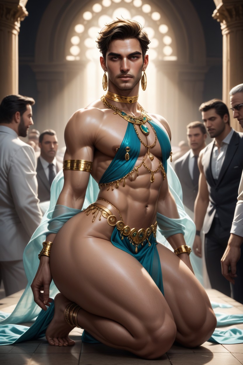Perfusion Of Jewelry, Wide Hips, Front View AI Gay Porn