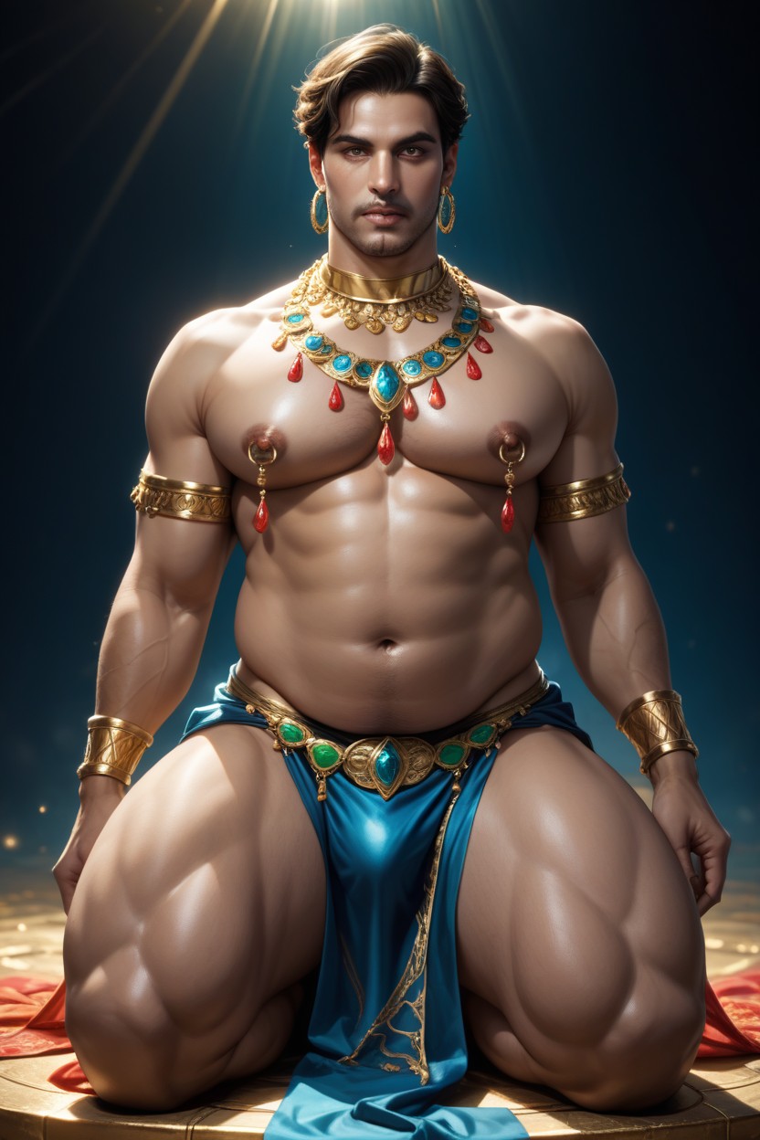 Thick Thighs, Dangling Earrings, Man AI Gay Porn