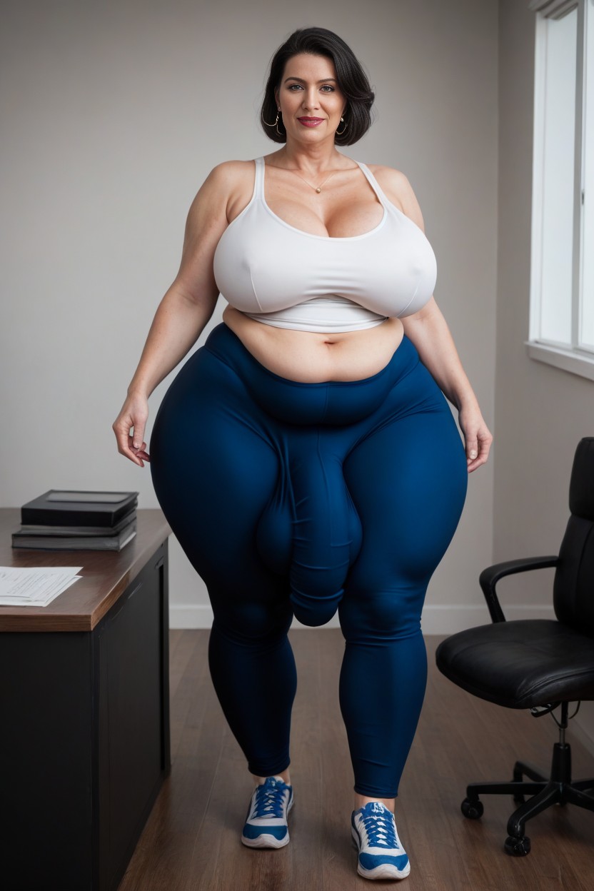 Tennis Shoes, Gigantic Saggy Breast, Full Body AI Porn