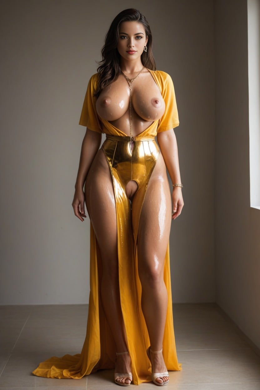 Seductive, Oiled Skin, Sexy Pose AI Porn
