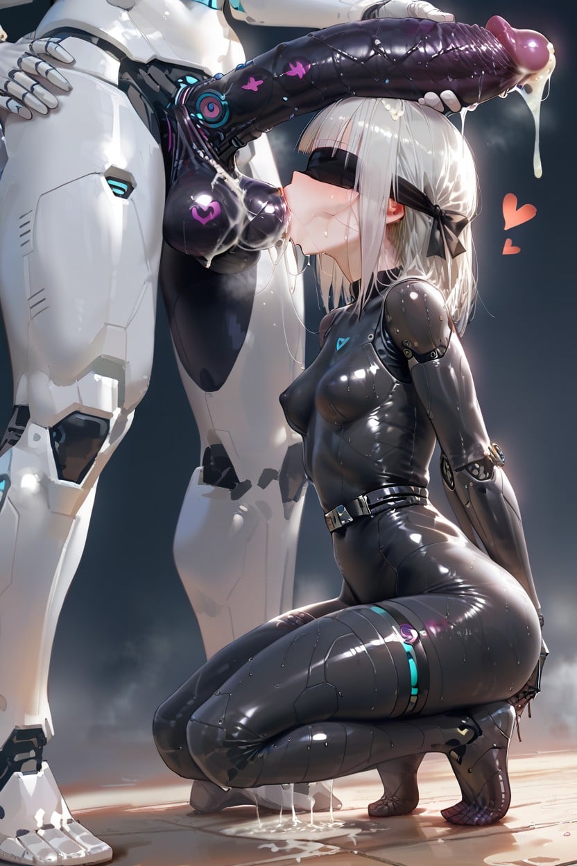 Futanari, No Humans, Cum On Face Hentai AI Porn