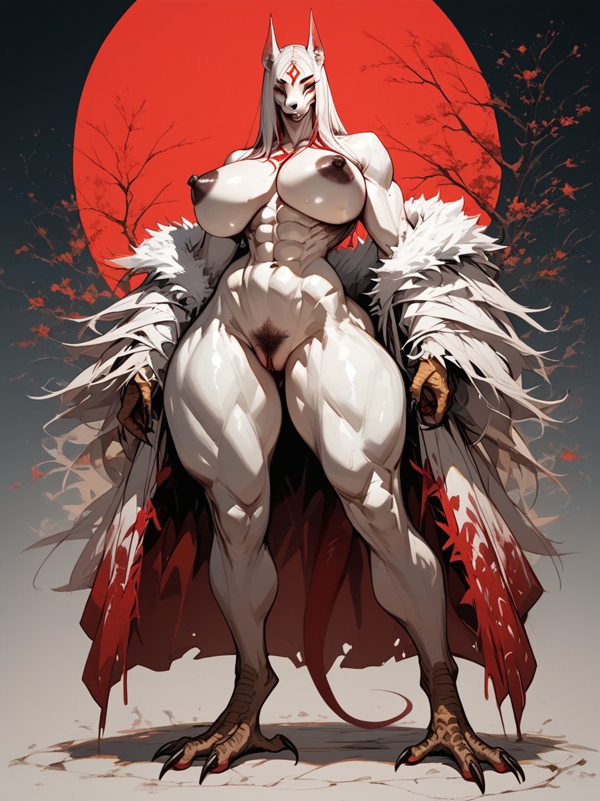 Black Scaled Claws, Massive Ass, Steaming Furry AI Porn
