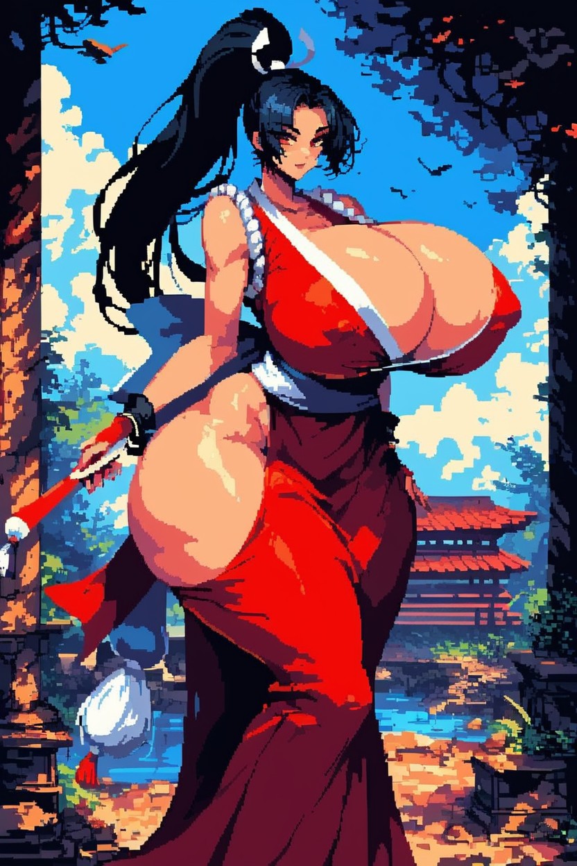 Ass So Big You Can See It From The Front, Large Booty, Large Breasts AI Porn