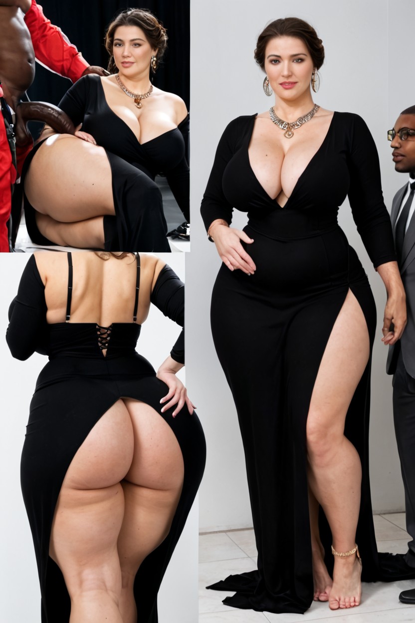 Interracial, Tight Dress, Bbl MILF AI Porn