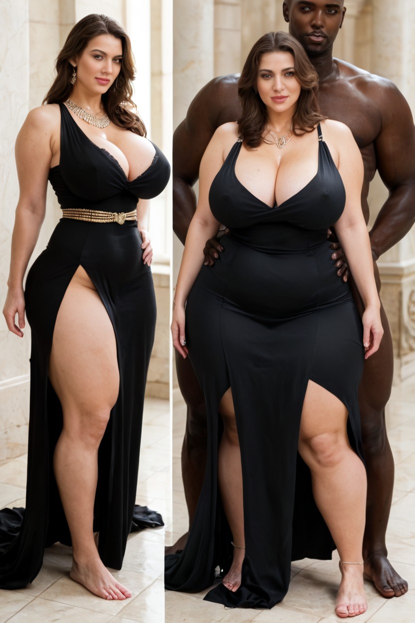 Black Dress, Greek, Juicy Thighs MILF AI Porn