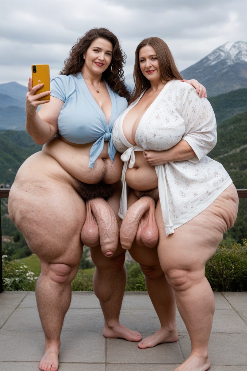 Giant Tall Futanari, Fully Clothed, 60+ AI Porn
