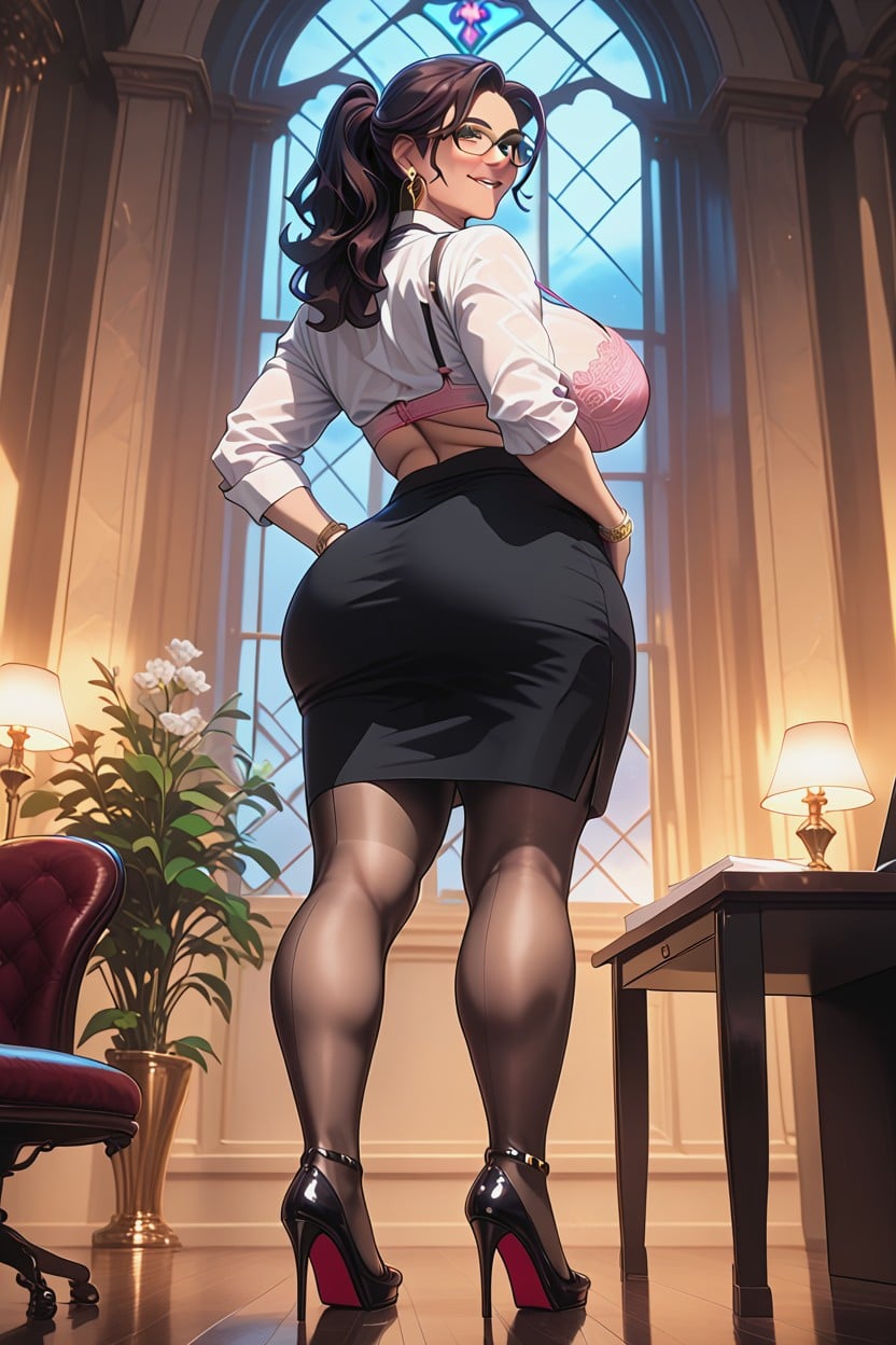 Window View, Large Bubble Butt, Hyper Detailed Hentai AI Porn