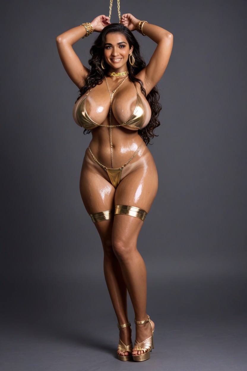 Bollywood Actress, Mischievous (smiling While Blushing), Dreamy Atmosphere Indian AI Porn