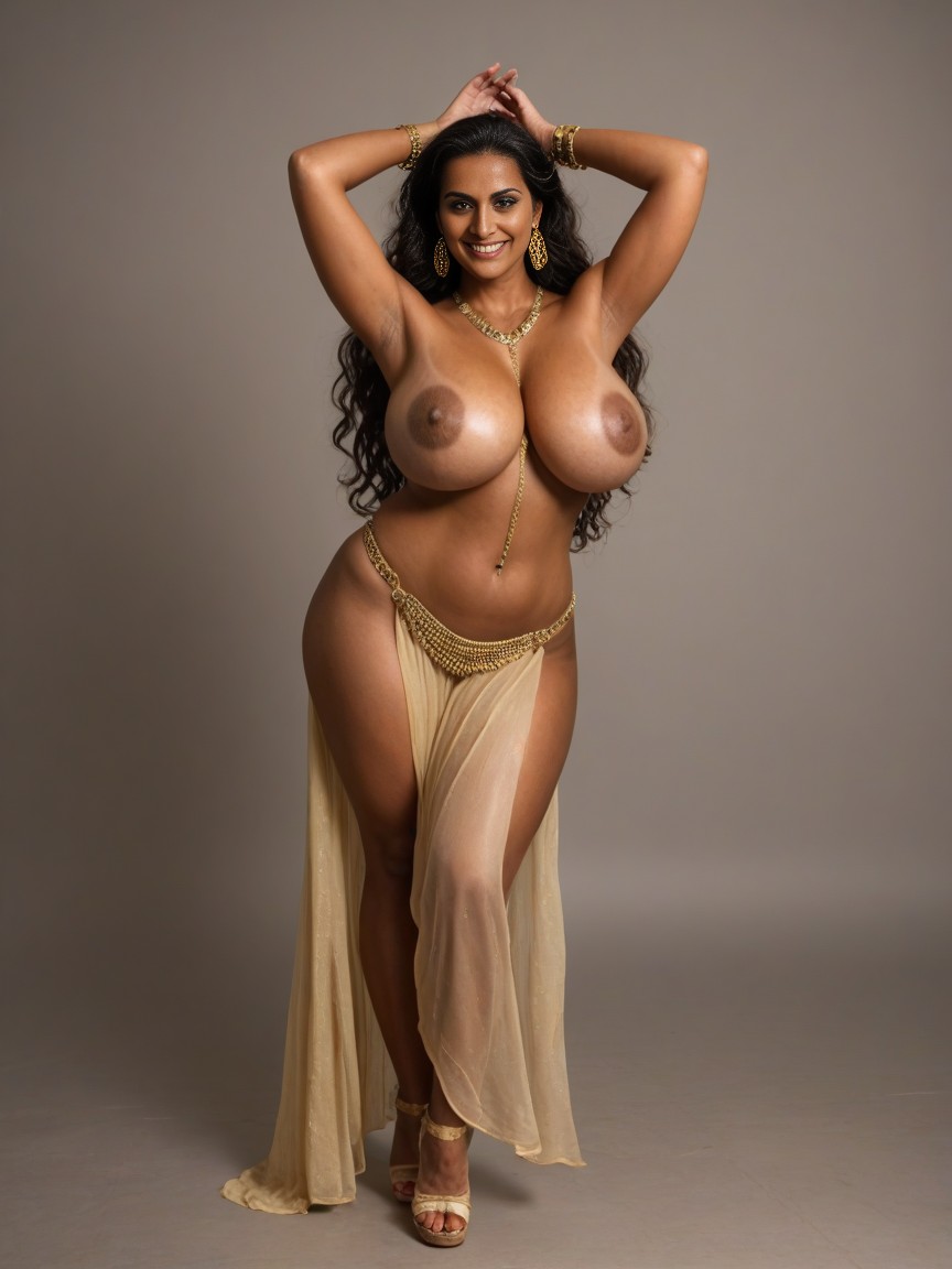Revealing Her Boobs, Gold Bracelet, Massive Breasts Indian AI Porn