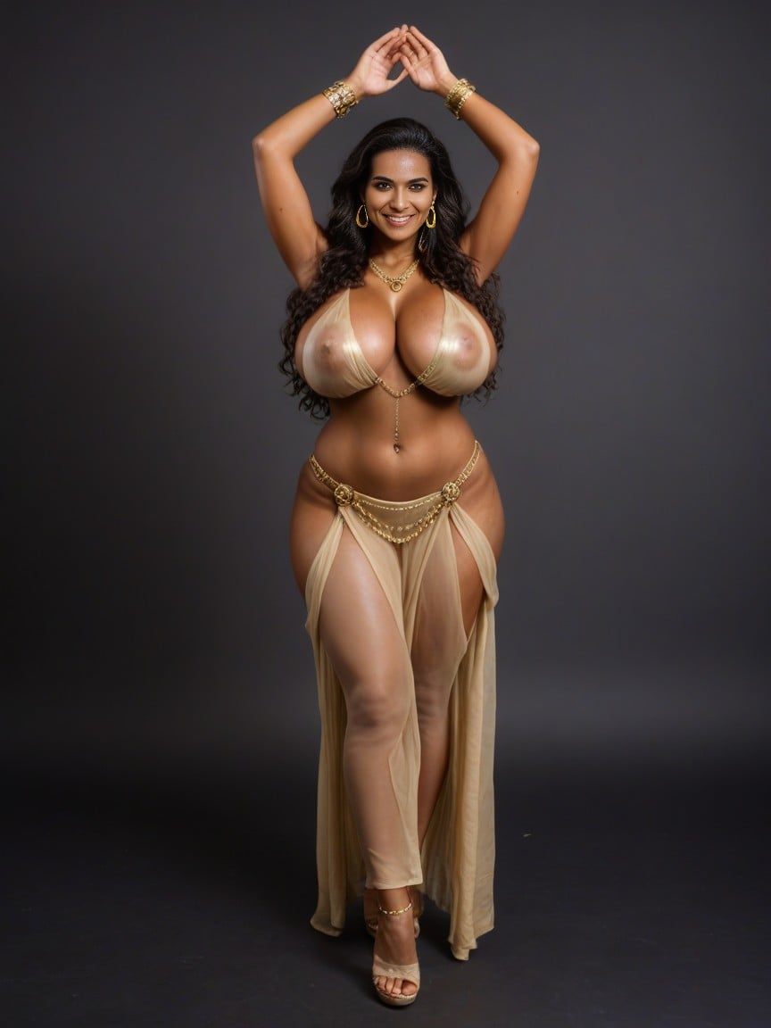 Big Areola, Gold Earrings, Belly Dancer Porno indio IA