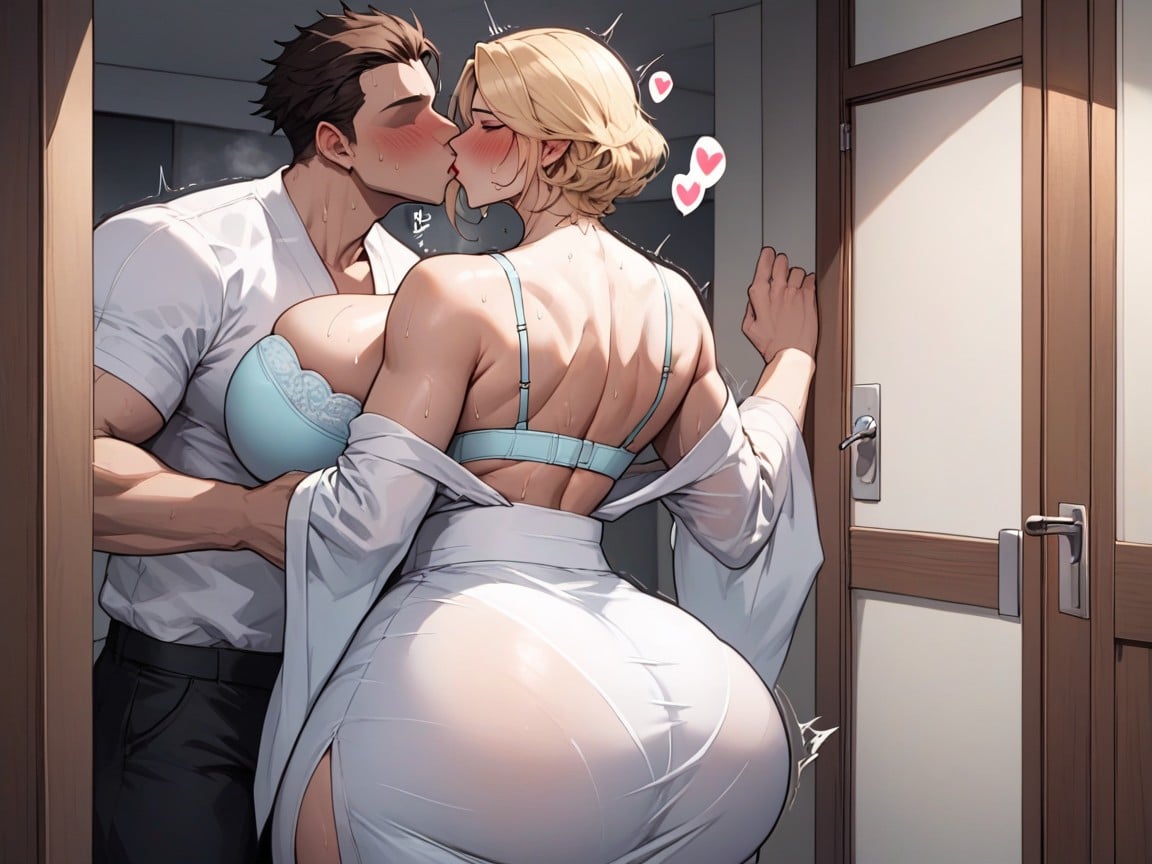 Shivering, After Sex, Third Man Watching From Afar Hentai AI Porn