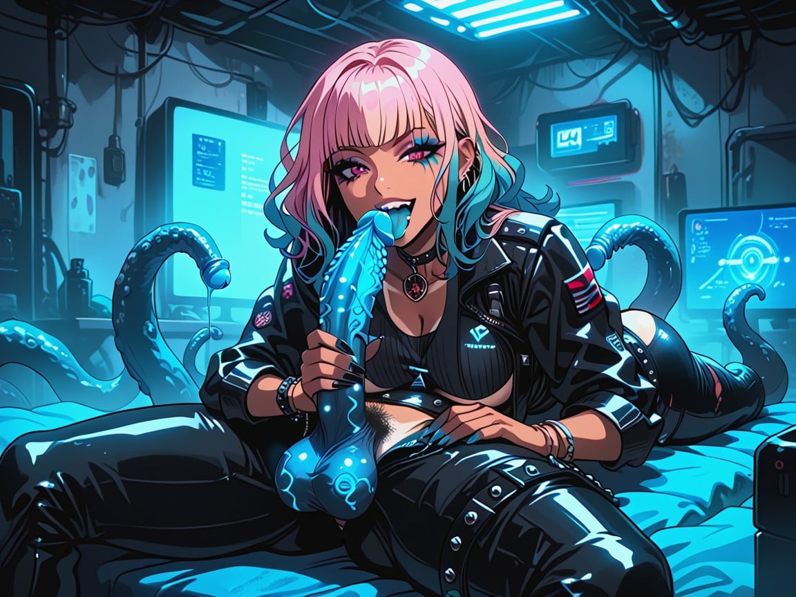 Massive Balls, Tribal, Rainbow Hair Hentai AI Porn