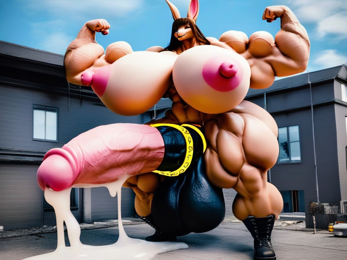 Big Boobs, Hyper Testicles, Abs Furry AI Porn