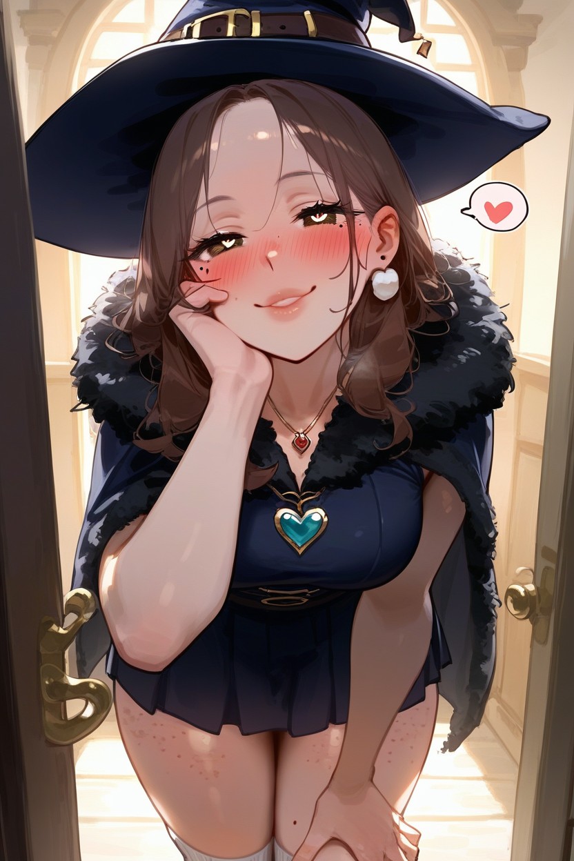 Hand On Cheek, Beauty Marks, Fur Coat Hentai AI Porn