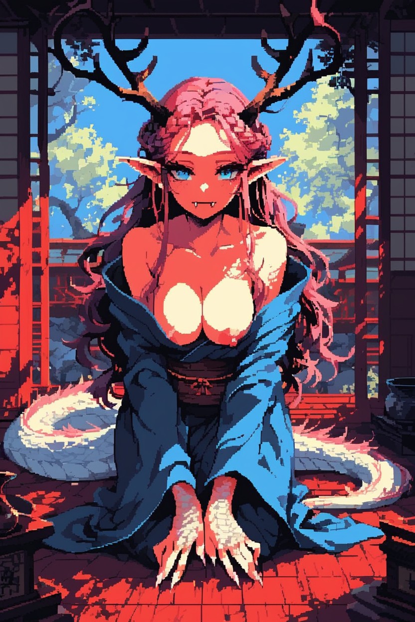 Off Shoulder, Shrine, Claws Hentai AI Porn