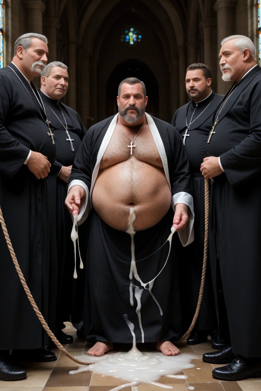 Fat Old Man, Big Belly, Hyper Hairy Bellybelly Hair AI Gay Porn